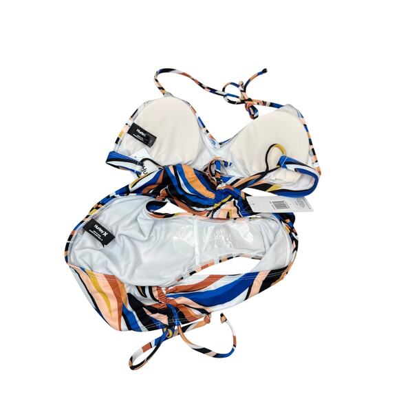 NWT Hurley Sand Dunes Multi Color 2 Piece Bikini Swimsuit Women’s Size Large - Picture 4 of 7